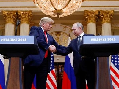 Путин и Трамп в Хельсинки  изображение с сайта www.heihei.website