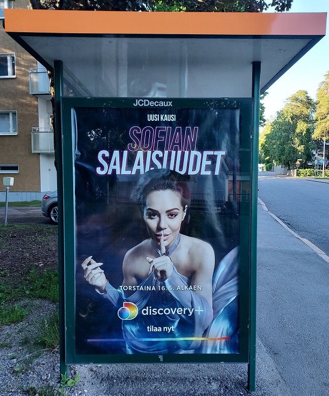 София Руусила Белорф в рекламе Discovery Helsinki изображение с сайта www.HeiHei.website