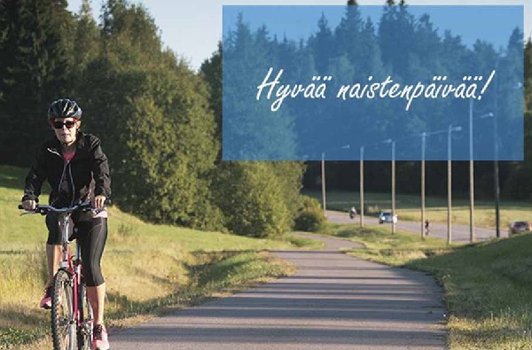 8 марта в Финляндии в 2026 году 
        Типичный плакат с поздравлением, где женщина при деле www.heihei.website