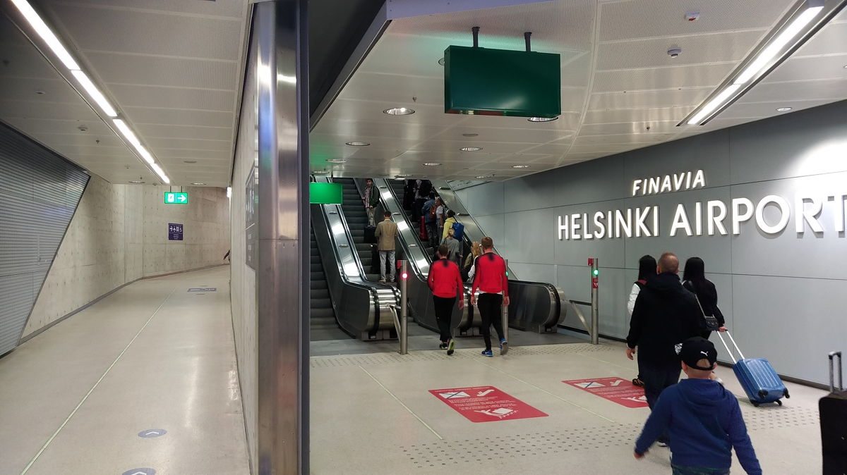 Lux Express bus stop in Helsinki Vantaa HEL airport
